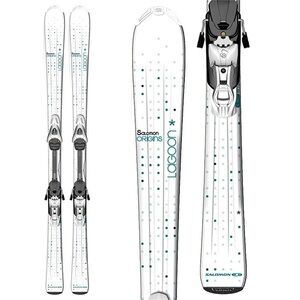 Salomon Women’s White and Teal Skis